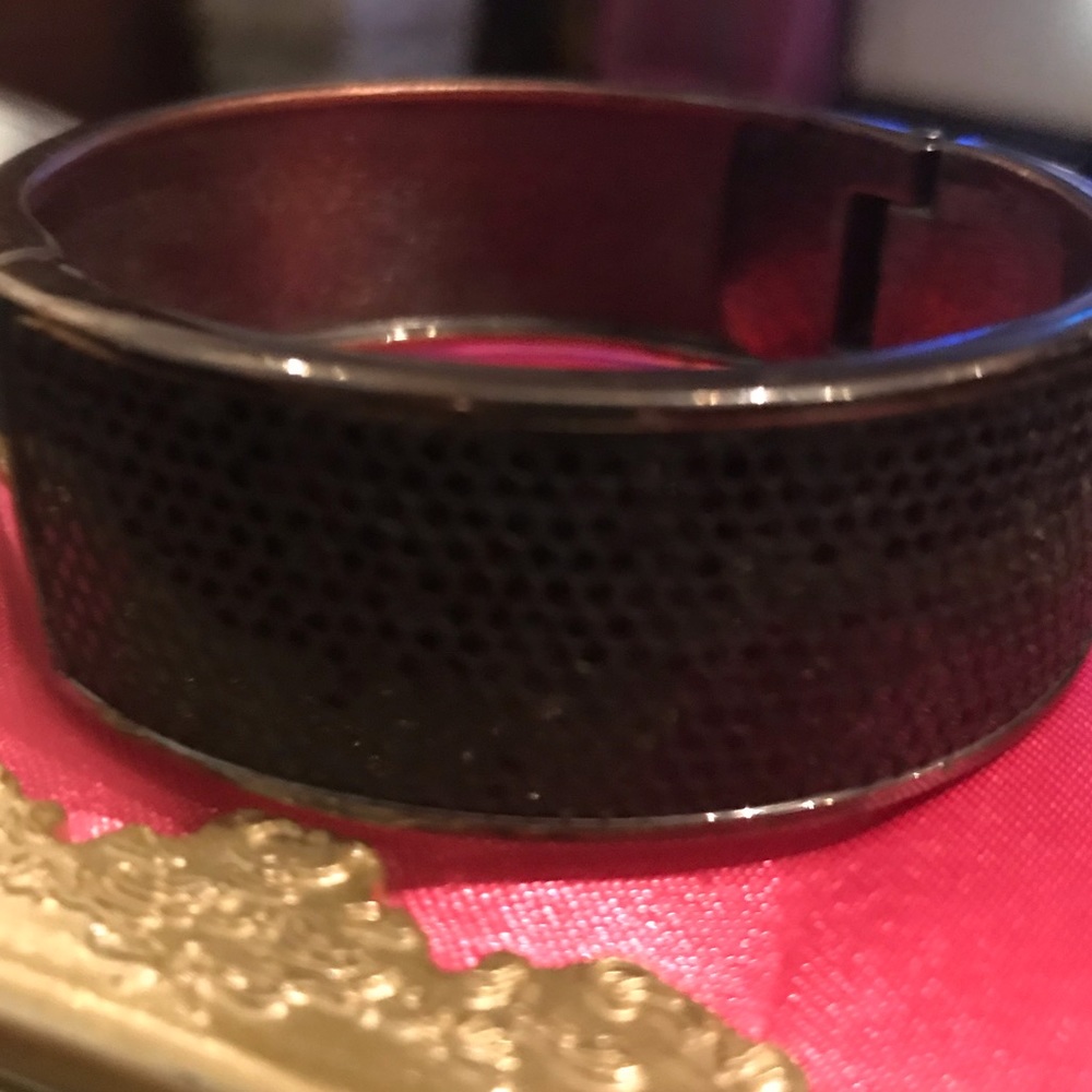 Black sequin glitter bracelet Betsey Johnson goth